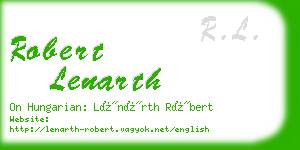 robert lenarth business card